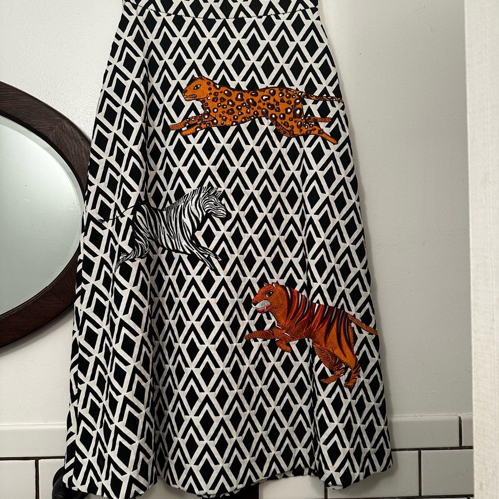 Chic Animal Print A-Line Skirt